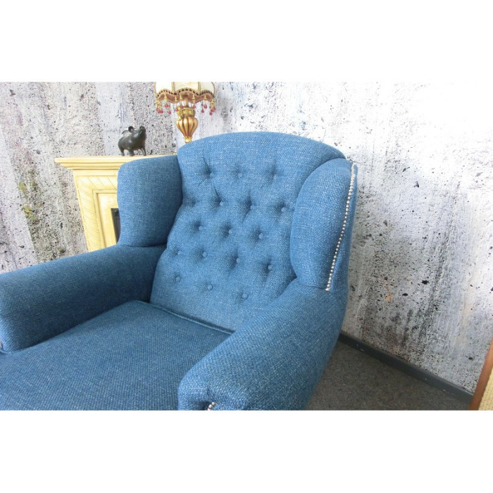 BAROCK Sessel mit Ohren blau