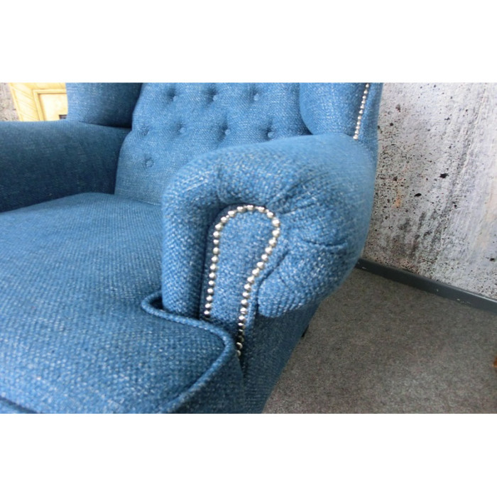 BAROCK Sessel mit Ohren blau
