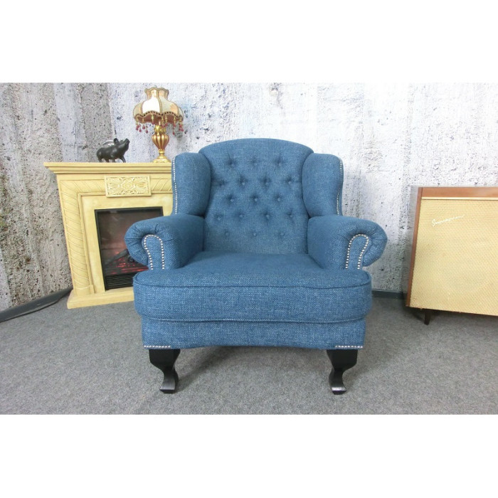 BAROCK Sessel mit Ohren blau