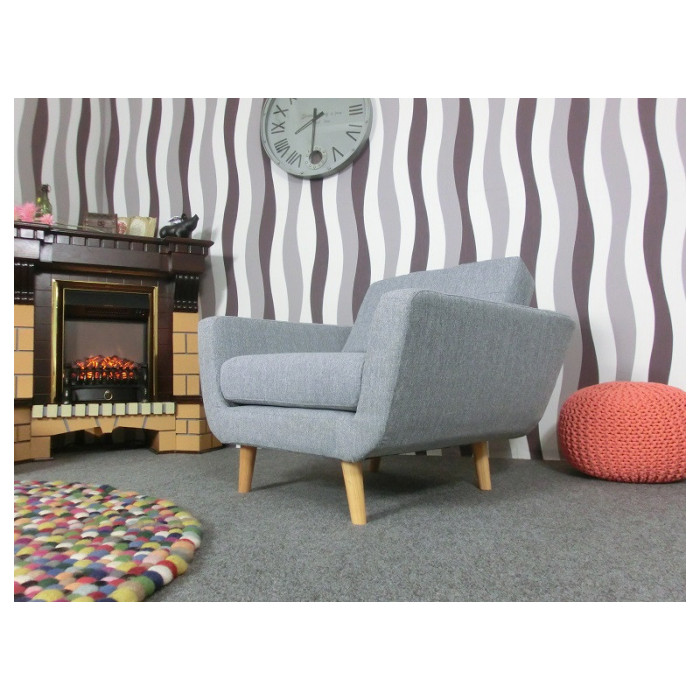 KINGSLEY Retro-Sessel grau