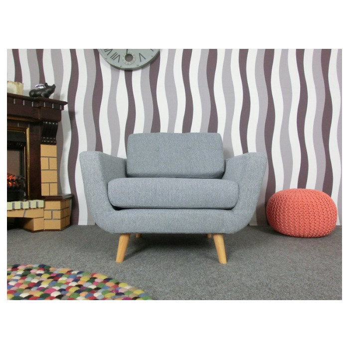 KINGSLEY Retro-Sessel grau