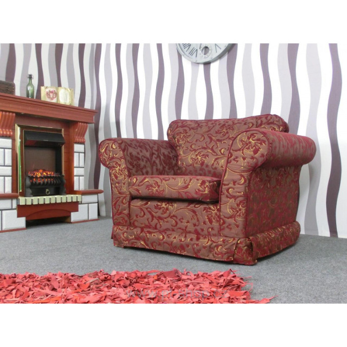 LUIZA MARGOT - Eleganter Sessel burgunderrot