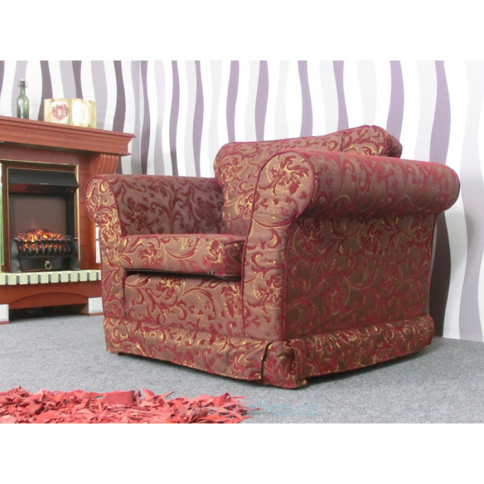 LUIZA MARGOT - Eleganter Sessel burgunderrot