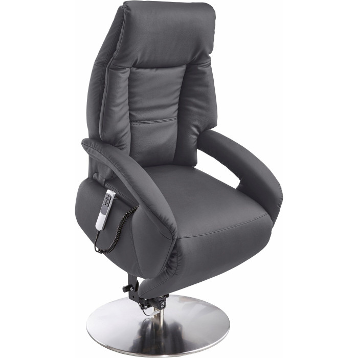 (2xM) Enjoy Kožené Relaxační křeslo Antracit