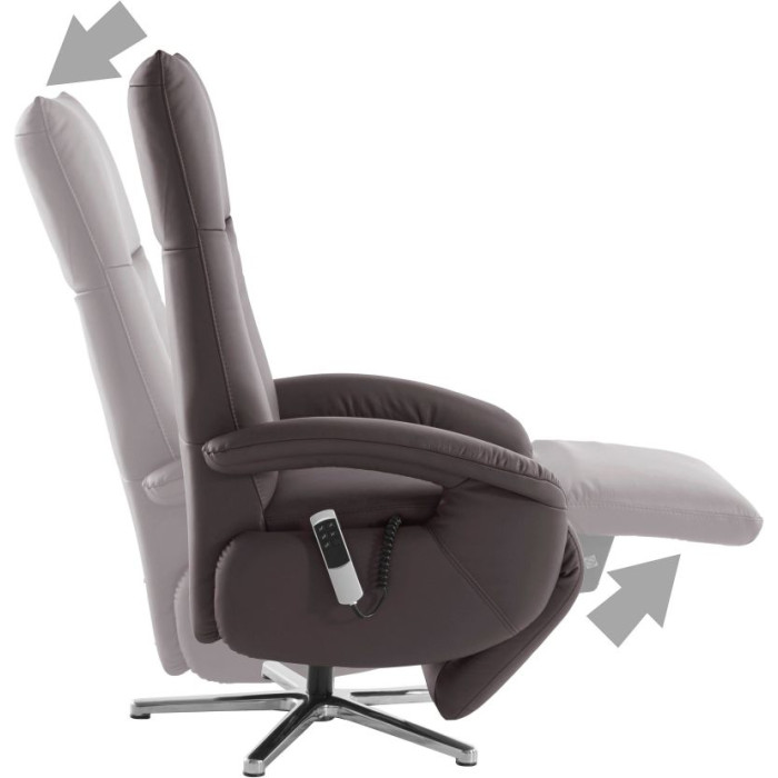 (2xM) Tycoon kožené Relaxační křeslo 2-motorové mokka