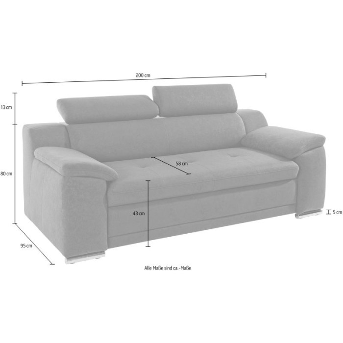 Andiamo trojmístná pohovka tmavě-šedá