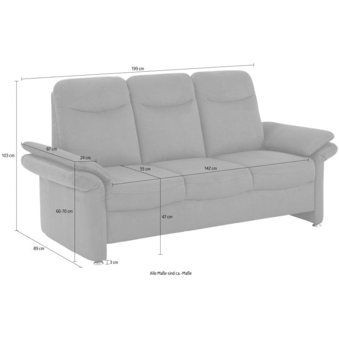 Tahoma trojmístná pohovka grafitová