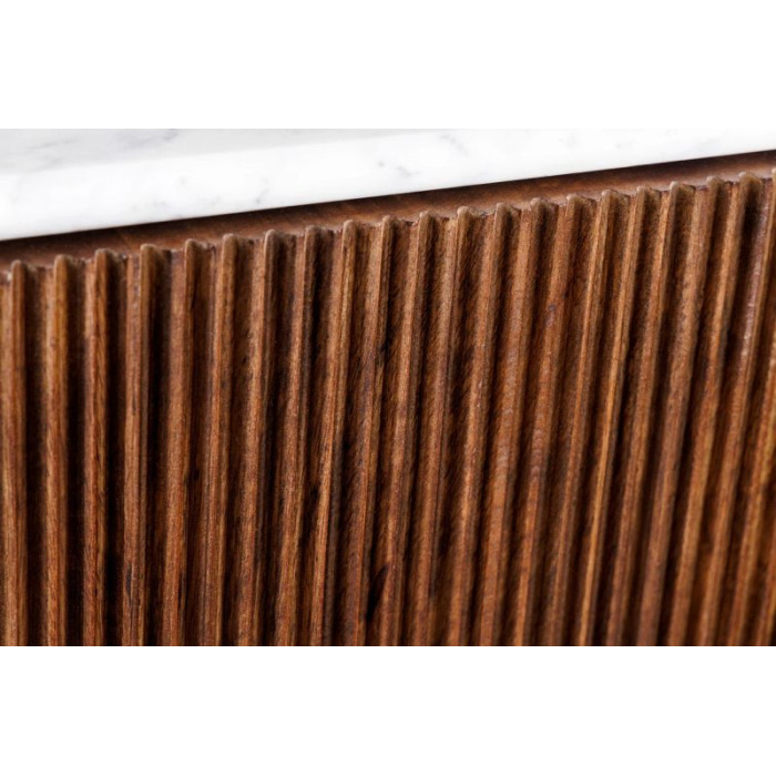 TV stolek GATSBY 170 cm mango s bílou mramorovou deskou