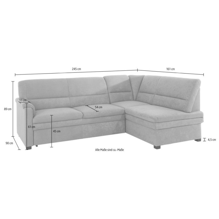 Pisa Schlafsofa mit Stauraum Stahl