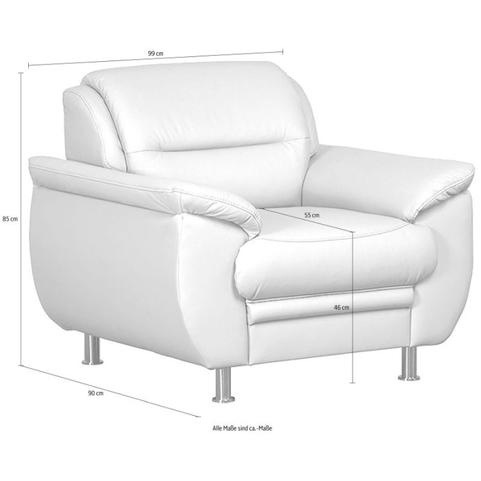 Mailand bequemer Sessel grau