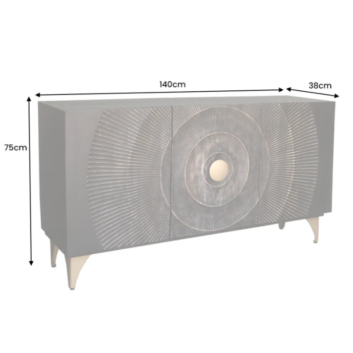 GOLDEN SUNSET designová komoda 140cm masiv mango