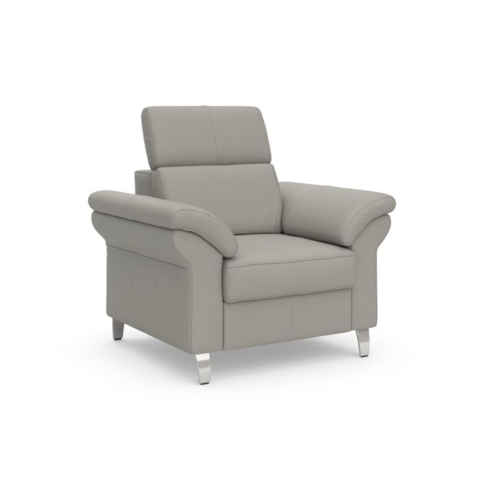 Arngast kožené křeslo světle šedé