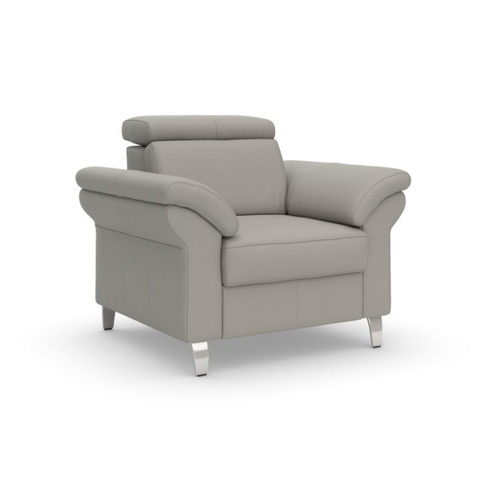 Arngast kožené křeslo světle šedé