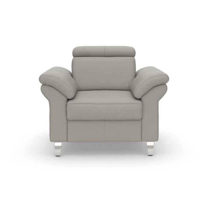 Arngast kožené křeslo světle šedé