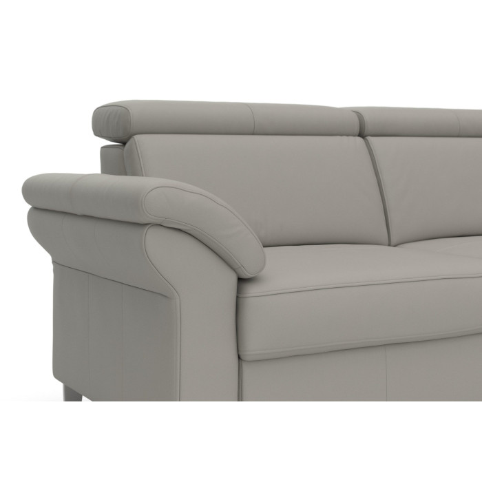 ARNGAST kožená dvoumístná pohovka světle šedá