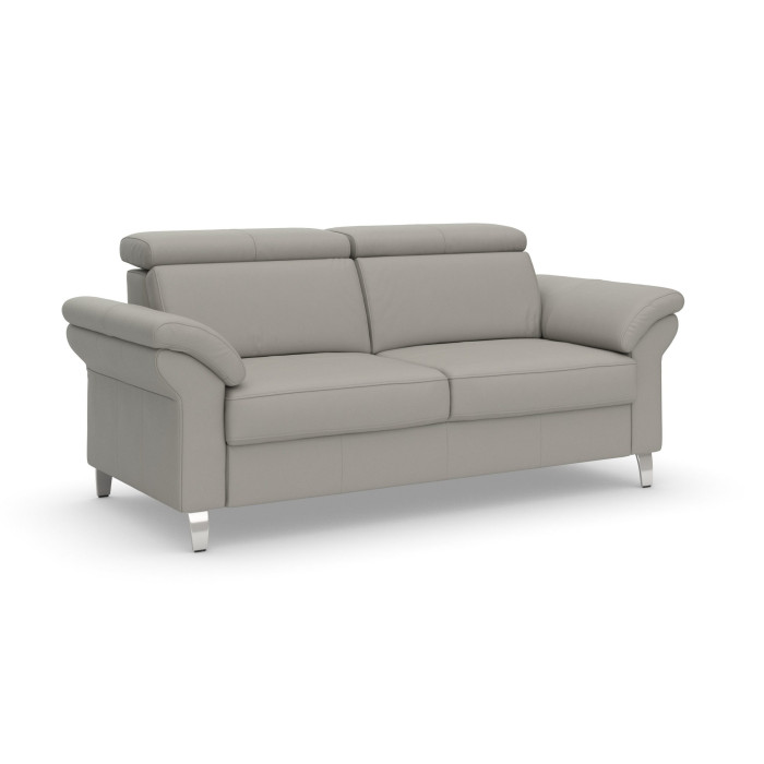 ARNGAST kožená dvoumístná pohovka světle šedá