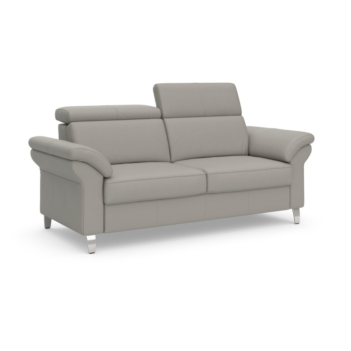ARNGAST kožená dvoumístná pohovka světle šedá