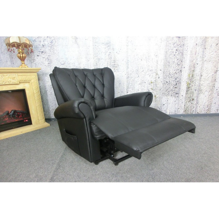 (1xM) ROYAL masážní elektrické relax TV křeslo černé