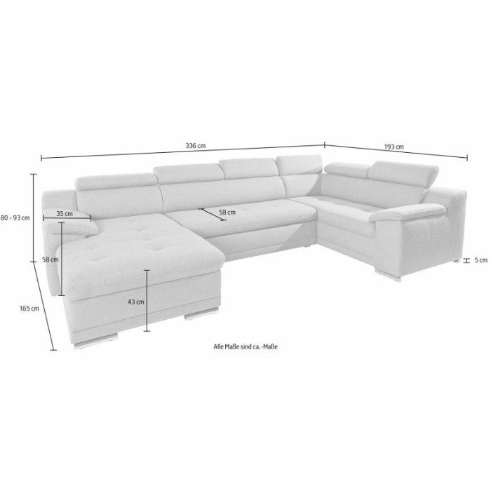 Andiamo rozkládací sedací souprava ekokůže černá