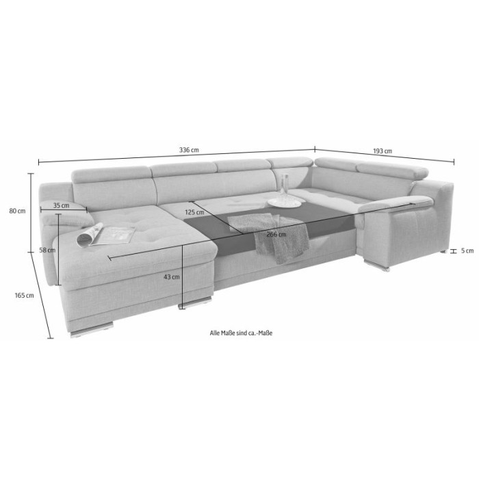 Andiamo rozkládací sedací souprava černá ekokůže