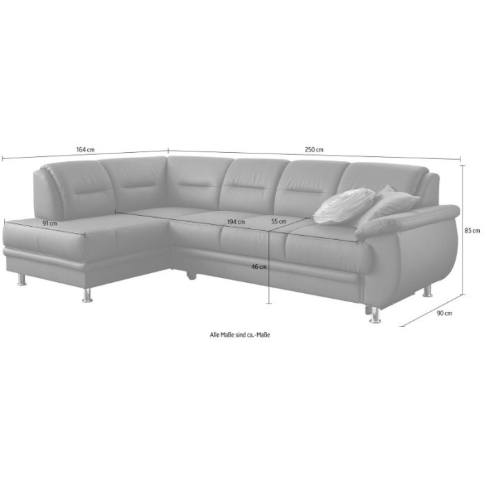 Mailand rozkládací sedací souprava ekokůže šedá