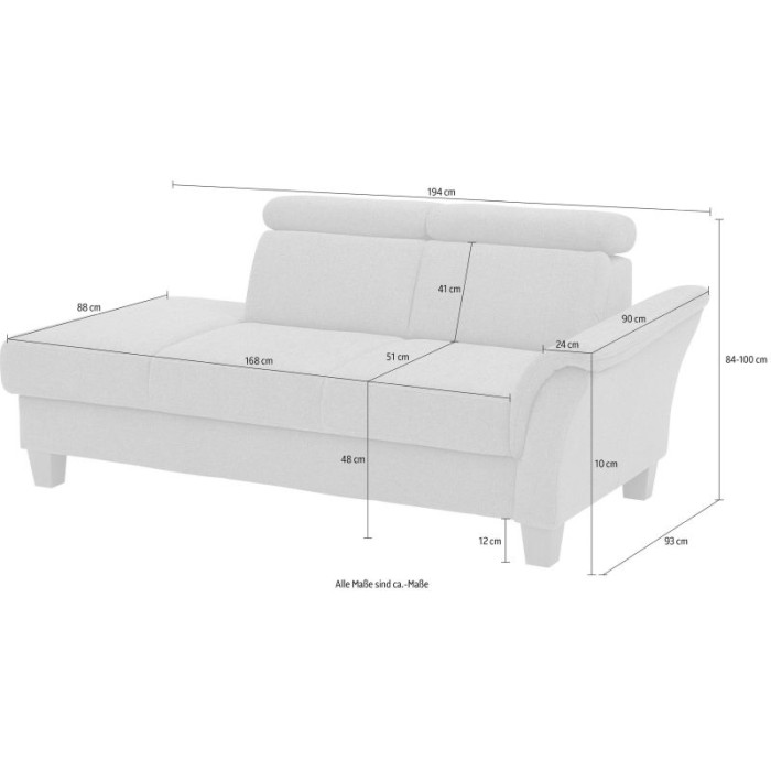 Convil pohovka ve stylu rekamiéry šedá