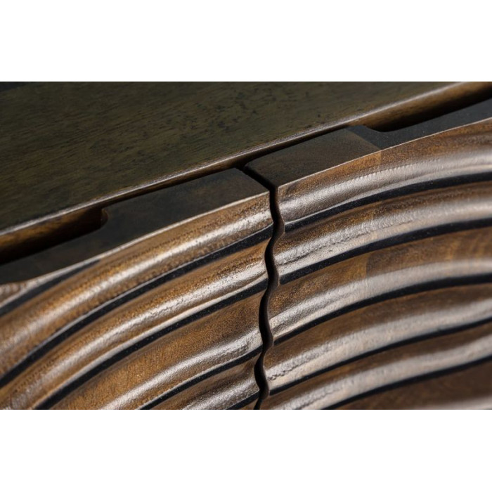 ZEN CIRCLE vysoká komoda 120 cm mangové dřevo černohnědá