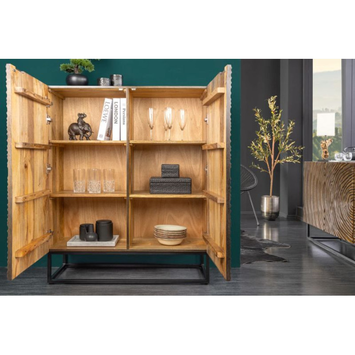 ZEN CIRCLE vysoká komoda 120 cm mangové dřevo černohnědá