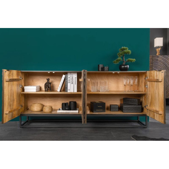 ZEN CIRCLE komoda 180cm mangové dřevo černohnědá