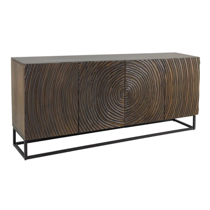 ZEN CIRCLE komoda 180cm mangové dřevo černohnědá