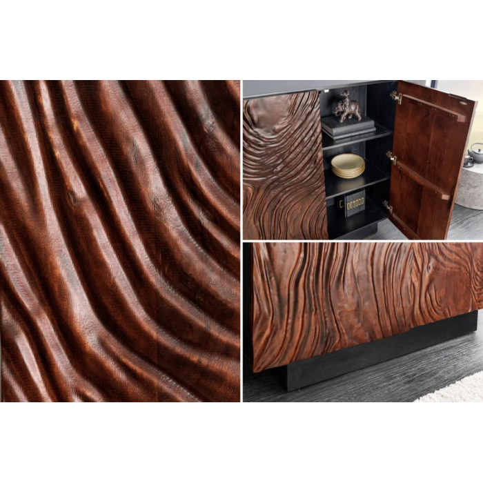 FLUID komoda 110 cm akáciové dřevo tmavě ořechově hnědá