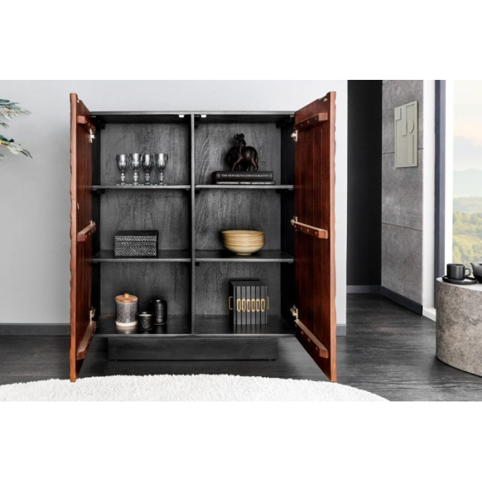 FLUID komoda 110 cm akáciové dřevo tmavě ořechově hnědá