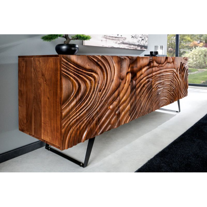 FLUID komoda 175cm akáciové dřevo ořech hnědá