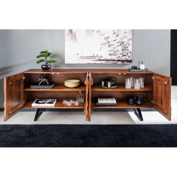 FLUID komoda 175cm akáciové dřevo ořech hnědá