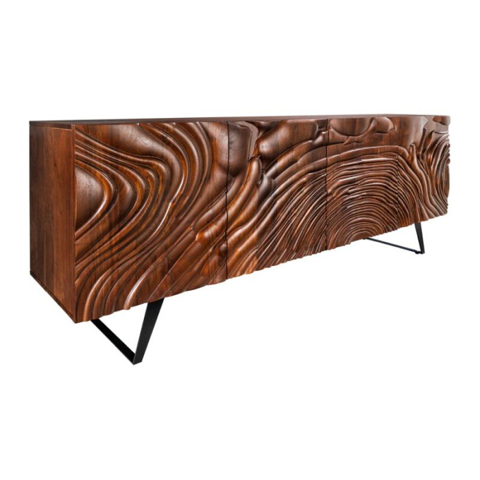 FLUID komoda 175cm akáciové dřevo ořech hnědá