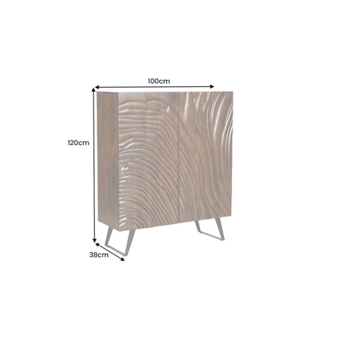 FLUID komoda 120 cm 3D akácie ořech hnědá