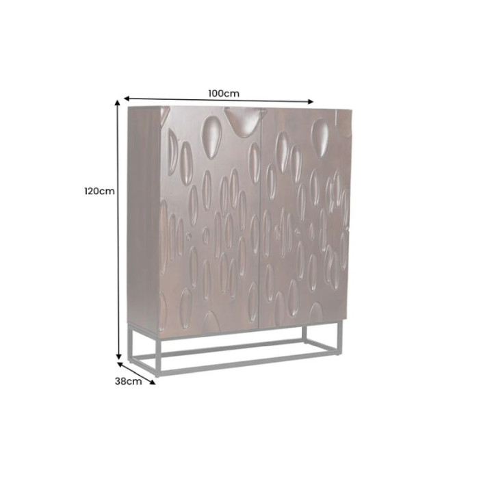 DUNE komoda 120cm akáciové dřevo tmavě ořechově hnědá