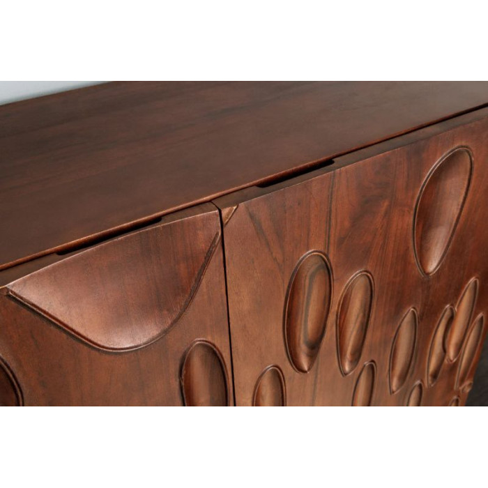 DUNE komoda 120cm akáciové dřevo tmavě ořechově hnědá