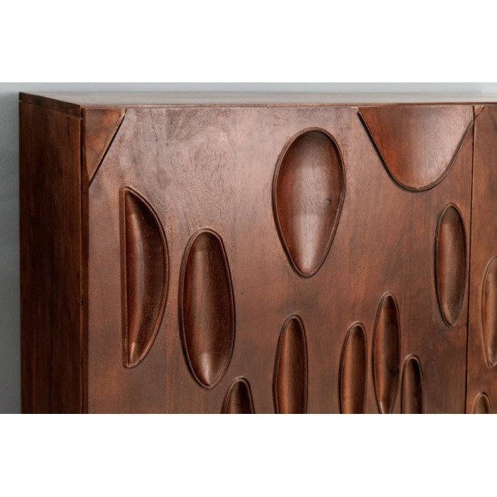 DUNE komoda 120cm akáciové dřevo tmavě ořechově hnědá