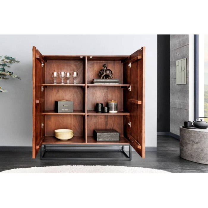 DUNE komoda 120cm akáciové dřevo tmavě ořechově hnědá