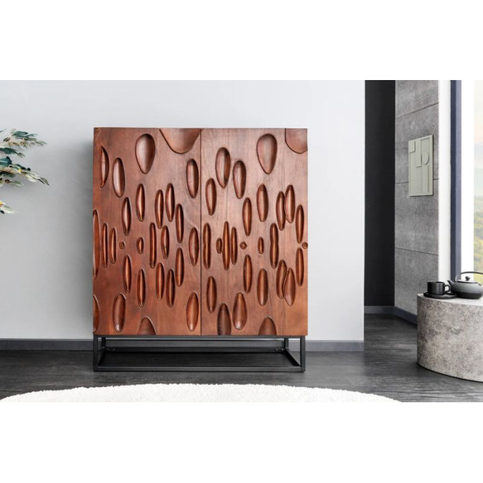 DUNE komoda 120cm akáciové dřevo tmavě ořechově hnědá