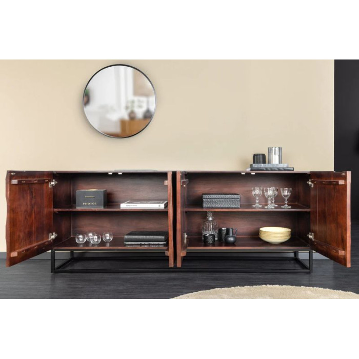 DUNE komoda 175cm akáciové dřevo tmavě ořechově hnědá