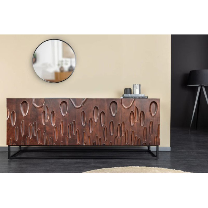 DUNE komoda 175cm akáciové dřevo tmavě ořechově hnědá