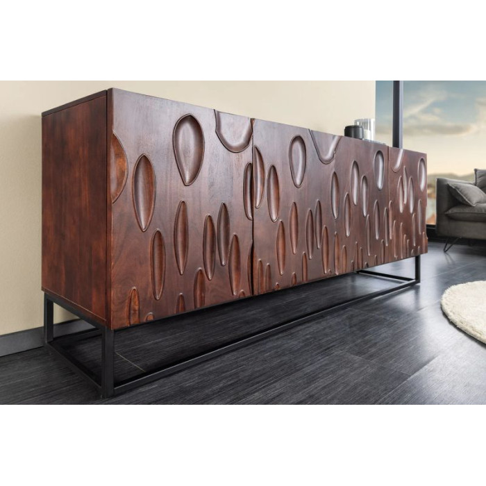 DUNE komoda 175cm akáciové dřevo tmavě ořechově hnědá