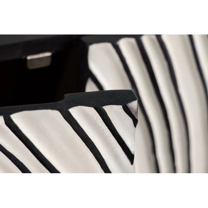 ZEN CIRCLE komoda 180cm mangové dřevo černá bílá