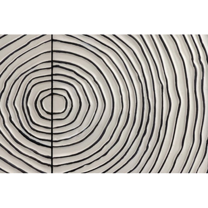 ZEN CIRCLE komoda 180cm 3D mangové dřevo černá bílá