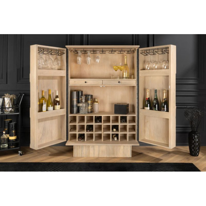 ART DECO Barová skříňka  140cm mangové dřevo bílená