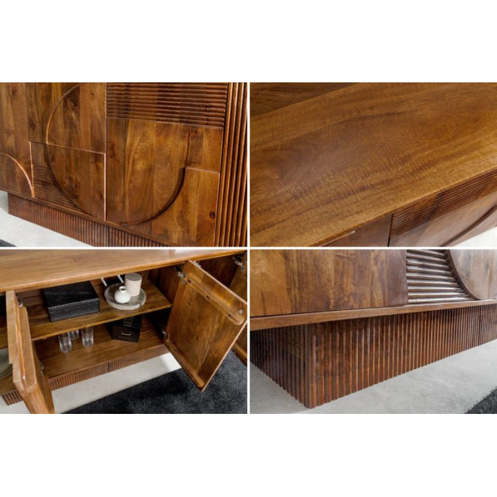 ART DECO komoda 170cm mangové dřevo hnědá