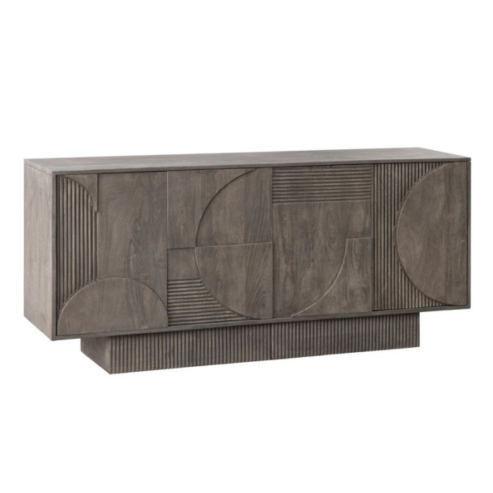 ART DECO komoda 170cm 3D mangové dřevo šedá