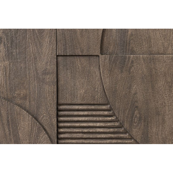 ART DECO komoda 170cm 3D mangové dřevo šedá